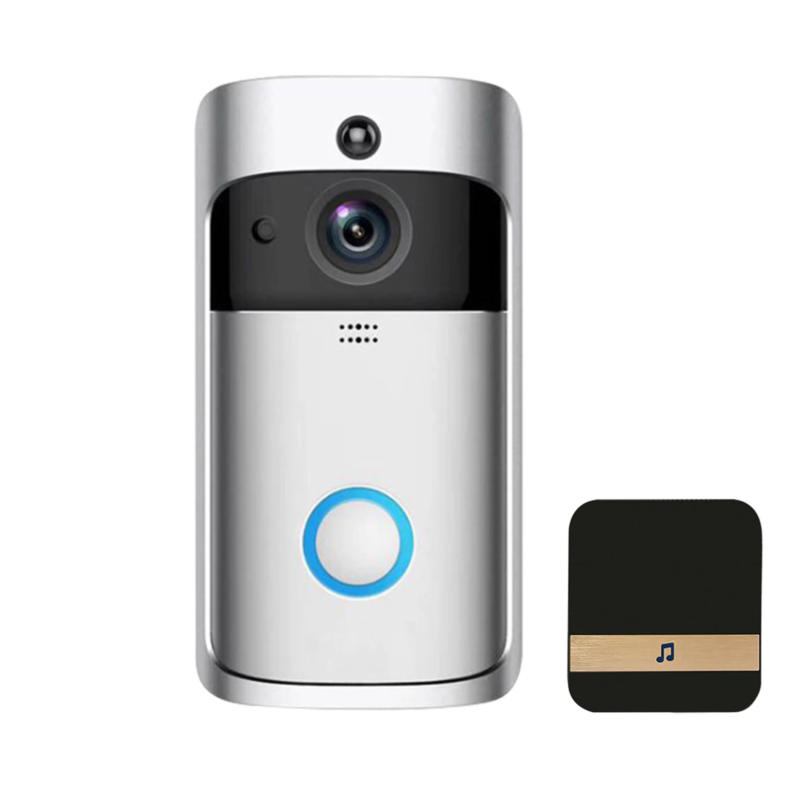 جرس باب فيديو للكشف عن الحركة ، تحكم بالتطبيق ، صوت بااتجاهين ، شاشة عن بعد ، مكتب منزلي ، ABS لاسلكي ، واي فاي اتصال داخلي ذكي مرئي