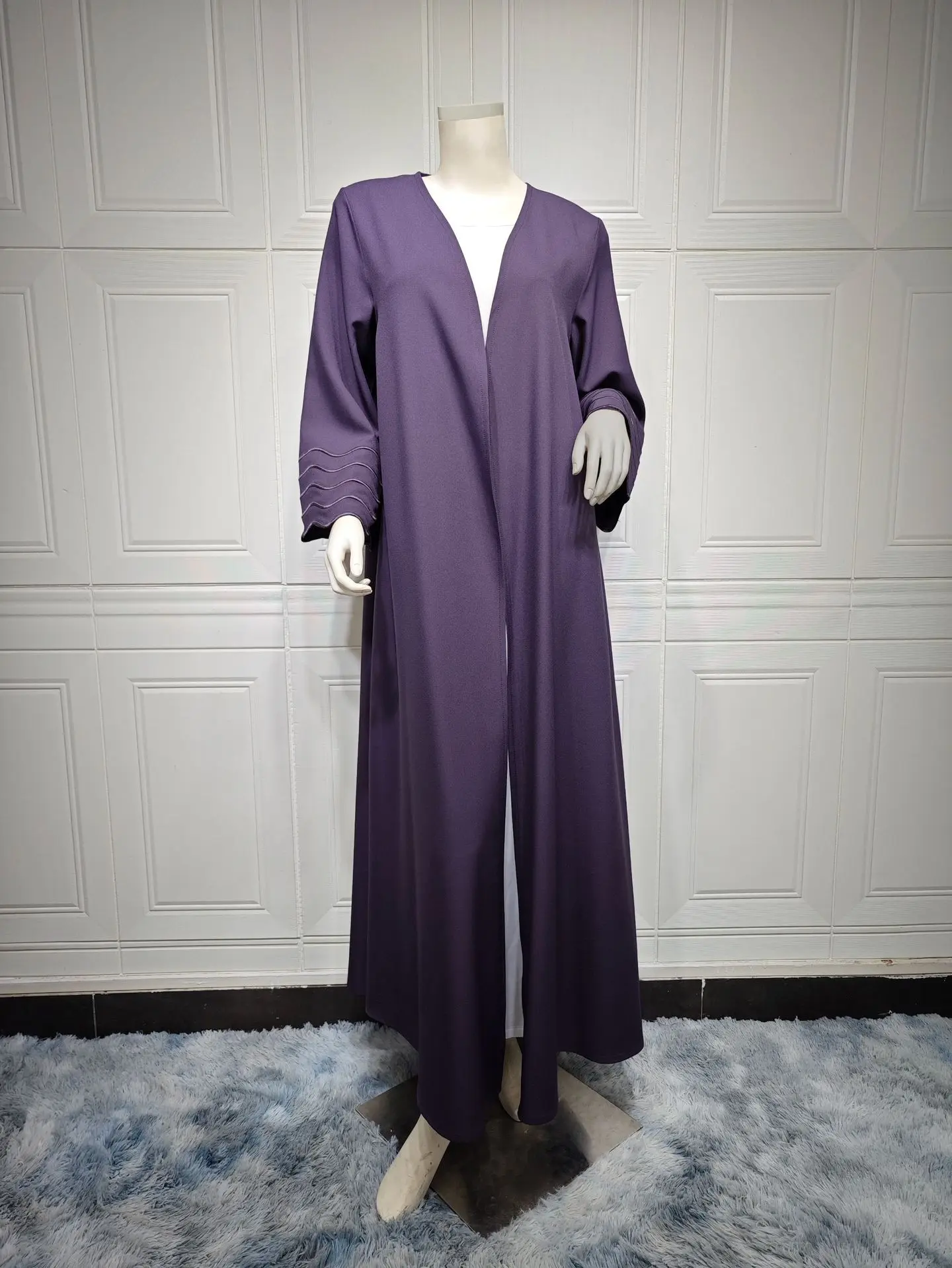 2024 New Dubai Open Abaya with Hijab for Muslim Women Arab Turkey Abayas Spring Autumn Cardigan Coat Modest Islam Clothing