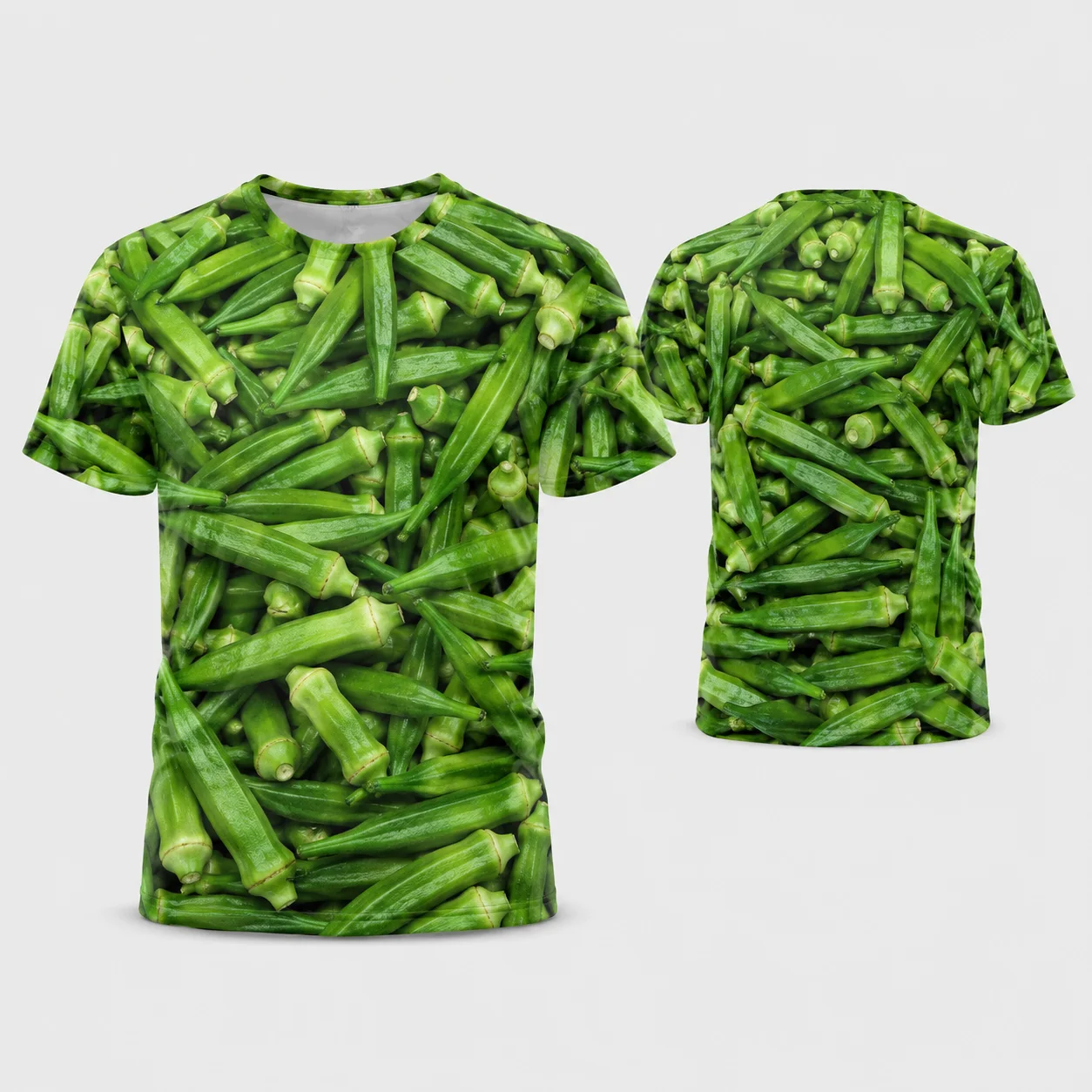 Mens Okra Water Spinach Eggplant 3D Print T Shirt Funny Vegetable Graphic Tee Casual Crew Neck Summer Streetwear Top