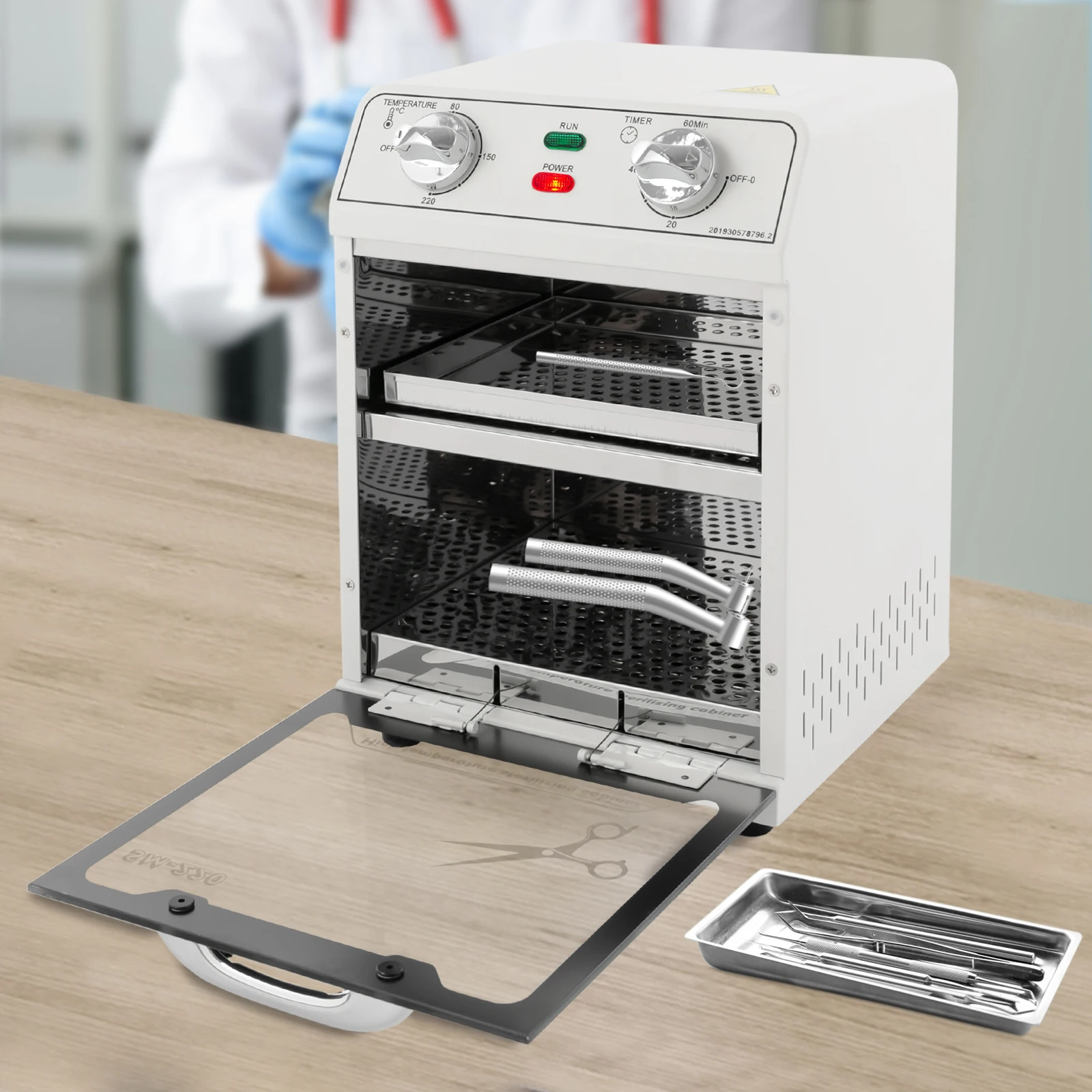 Stérilisateur haute température, stérilisateur haute température à chaleur sèche 600 W 8 L pour Salon, Spa, Salon de manucure, laboratoire de stérilisateur d'outils