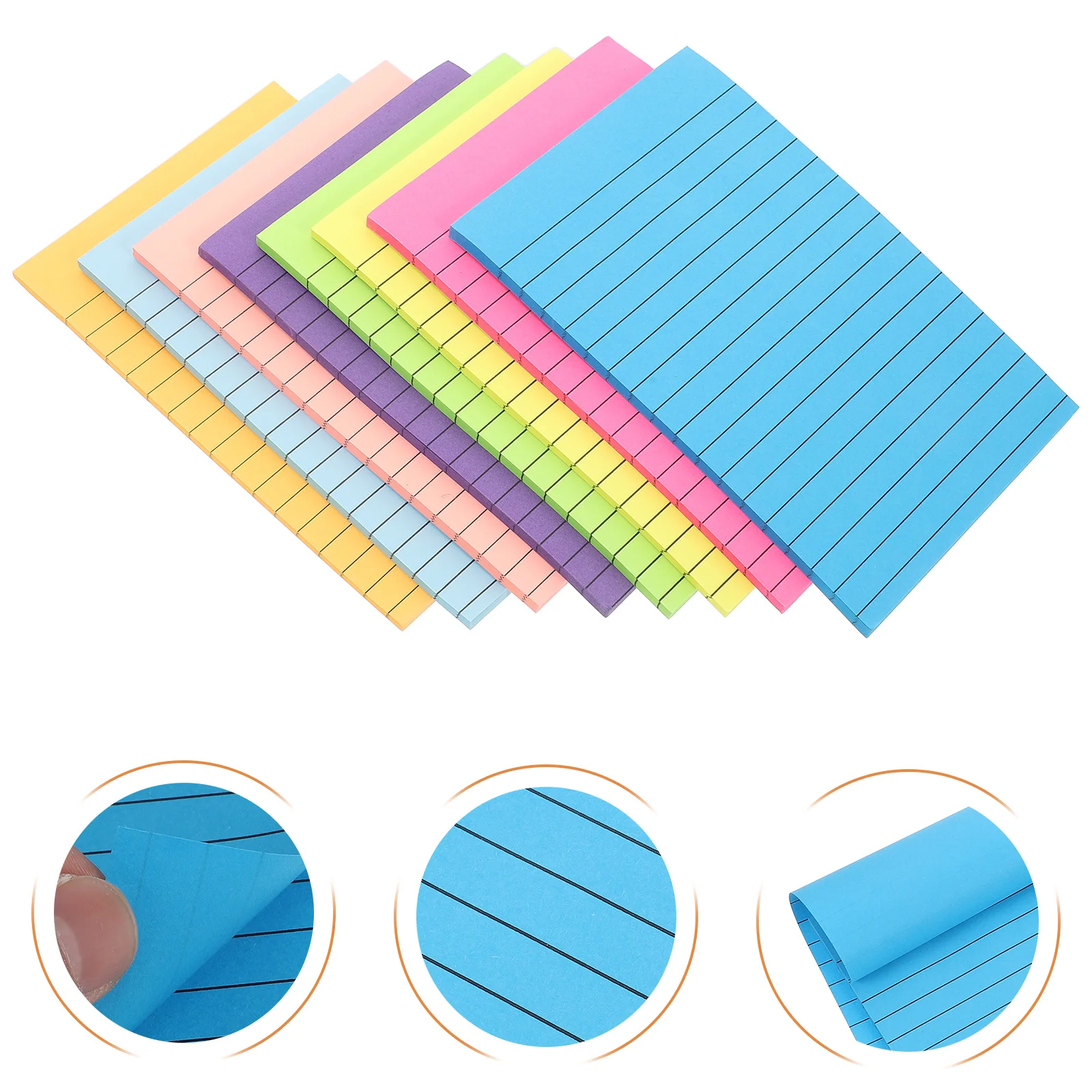 8 Books Memo Stickers Tearable Self Adhesive Paper Note Pads Scrapbook Office Lined Index Sticker
