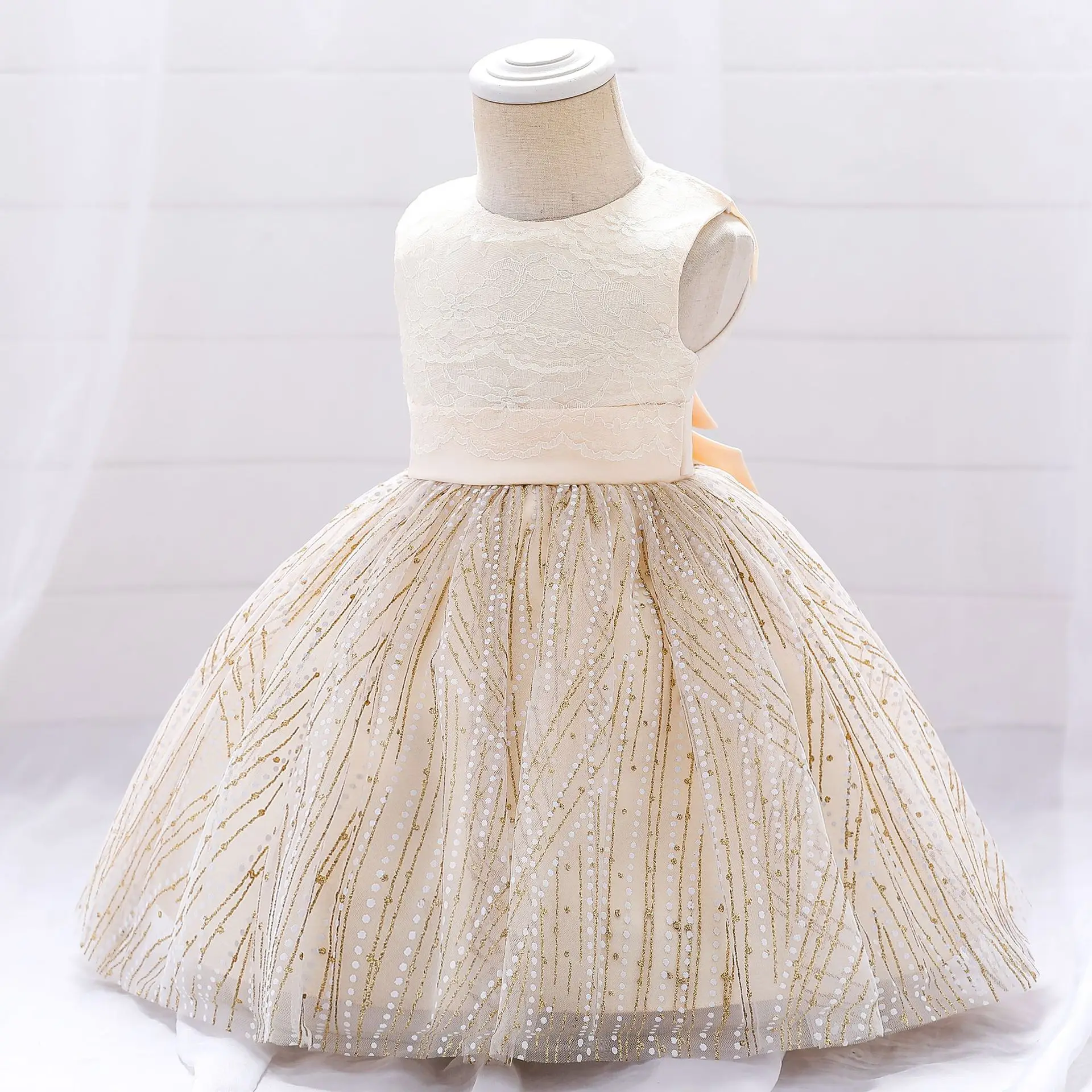 Rocwickline New Summer and Autumn Girl's Dress Lace Gauze Floral Ball Gown Elegant Celebrities Accessible Luxury Sweet Dress