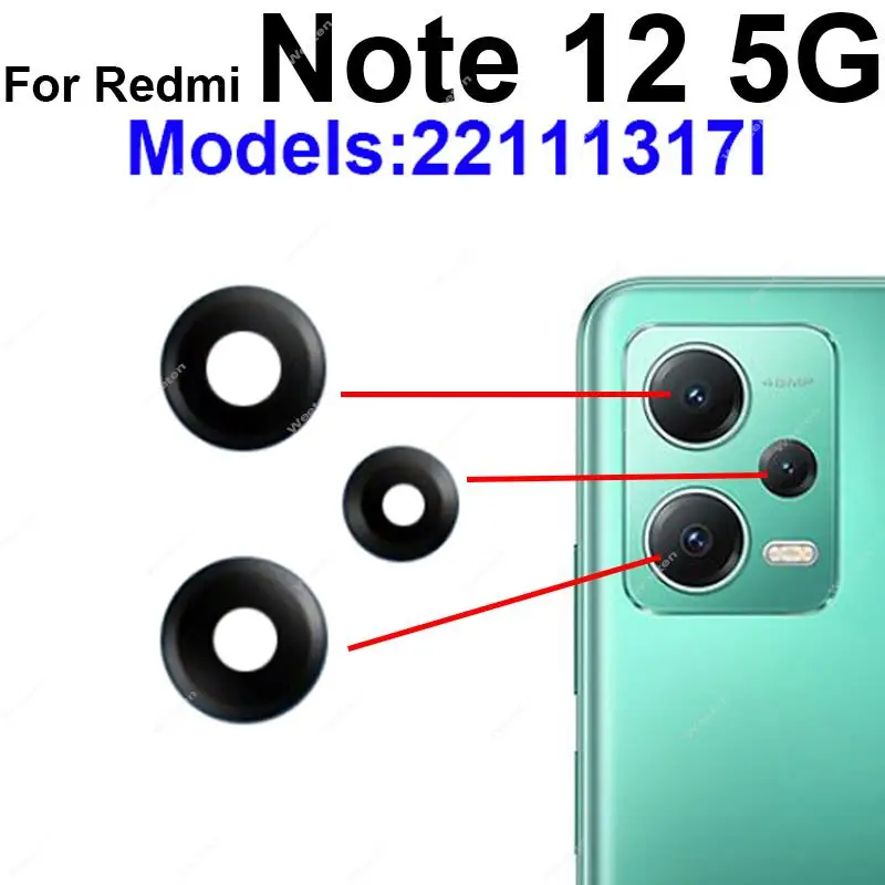 Rear Camera Glass Lens For Xiaomi Redmi Note 12 12 Pro Plus 12S 12 Turbo Speed 5G Back Camera Lens Glass with Sticker Adhesive