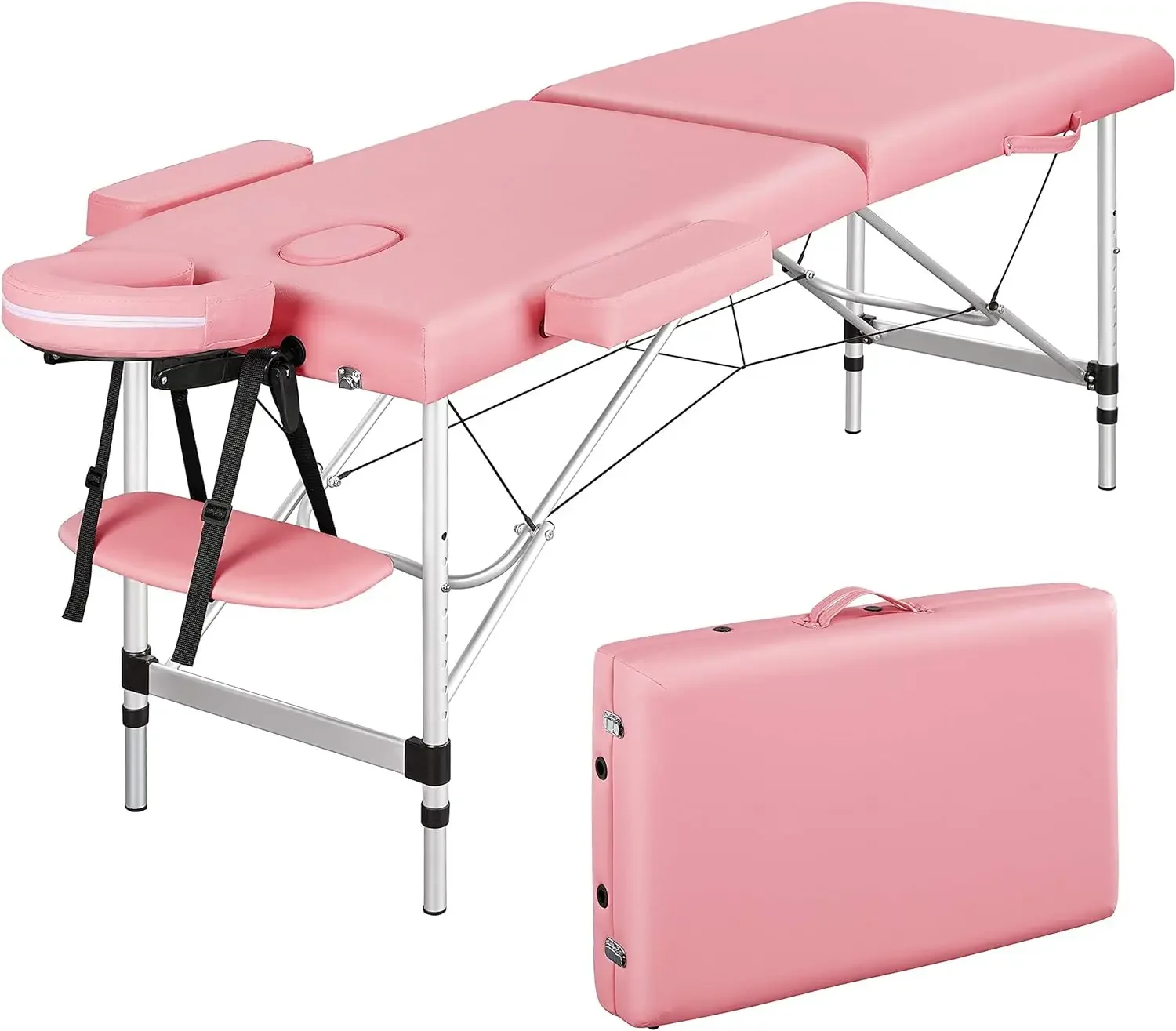 

Massage Tables Portable Spa Bed Aluminum Facial Tattoo Bed Lash Bed for Eyelash Extensions Pink