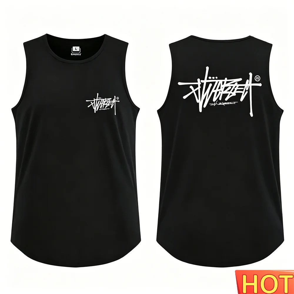 Alphabet Fitness Tanktop Herren Gym Herren-T-Shirts Tanktop Sommer Herren Weste Herren Rundhals ärmelloses T-Shirt Y2K Kleidung für Männer