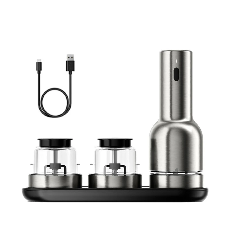 Multi functional electric pepper grinder, household black pepper sea salt grinder, fast card type 1-second compartment change