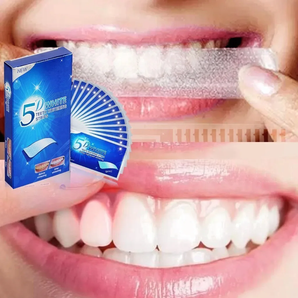 9D Teeth Brightening Strips 14Strips Stain Removal Ultra-Thin Tooth Whitening Dental Care Strips Individually Wrapped