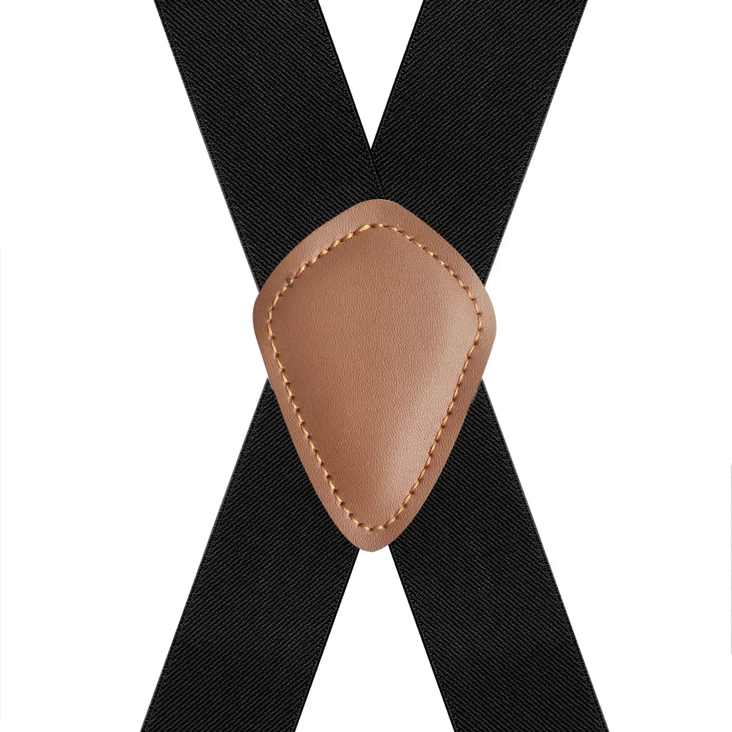 Vintage Suspenders for Men 3.5cm Wide X-Black 4 Bronze Hook Clips Heavy Duty Big Tall Adjustable Elastic Trouser Braces Straps