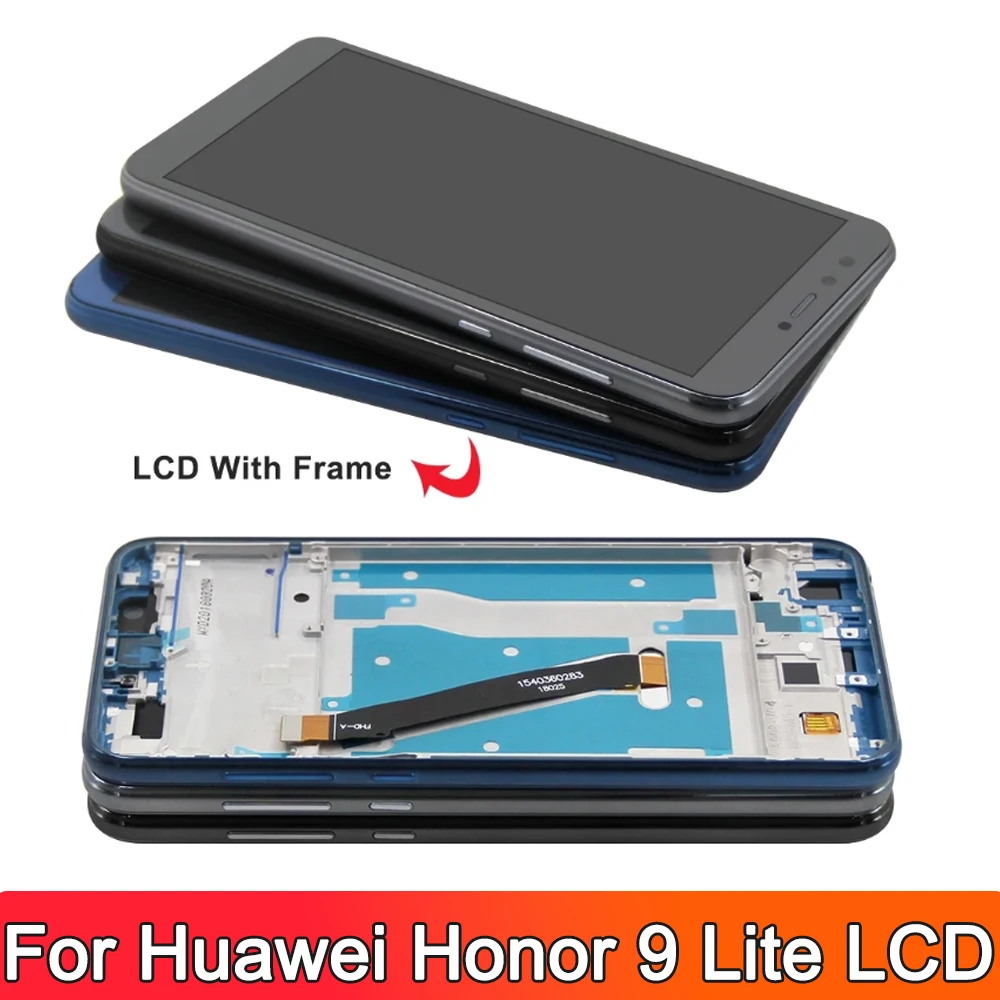 5.65\'\' For Huawei Honor 9 Lite LCD Display Touch Screen Digitizer Assembly LLD-L31 L21 L11 LCD Screen Replacement With Frame