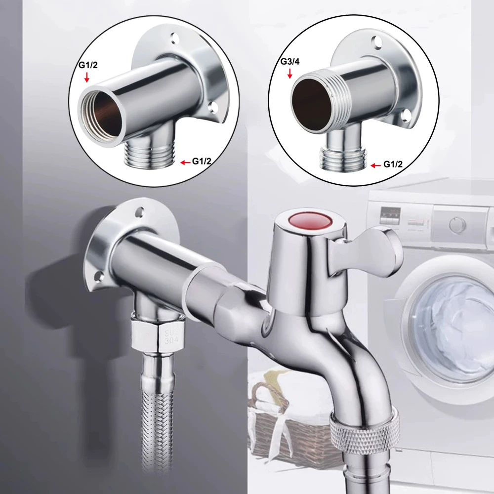 Stainless Steel/Brass Wall Mounted Faucet Fixed Base Shower Arms Bottom 1/2