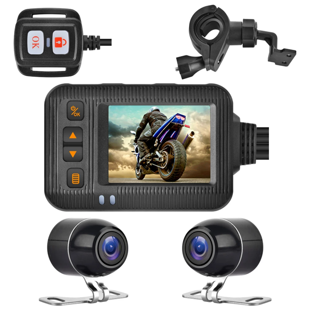 

Motorcycle DVR 1080P Full HD Action Camera Recorder Front & Rearview Waterproof Motorcycle Dynamic Dash Cam 2 Lens