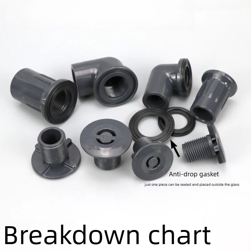 

TianYan Tank Drain Connector Fish Tank Strong Drain Fitting Plastic Pipe Elbow Plumbing Adapter