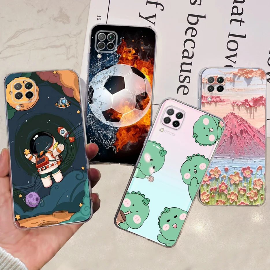 For Huawei P40 Lite Case Huawei Nova 7i Cute Painted Cover Clear Silicone Phone Case For Huawei Nova 7i P40Lite Fundas Soft Bags view 5