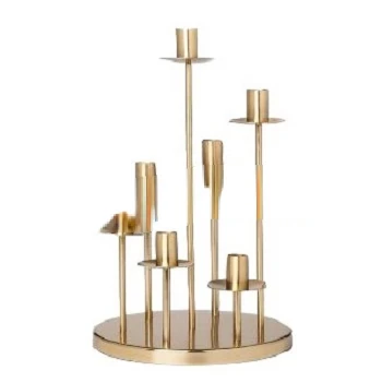 New Style Seven Candle Stick Candle Holder For Home Decor Modern Design Brass Antique Finished Candle Stand