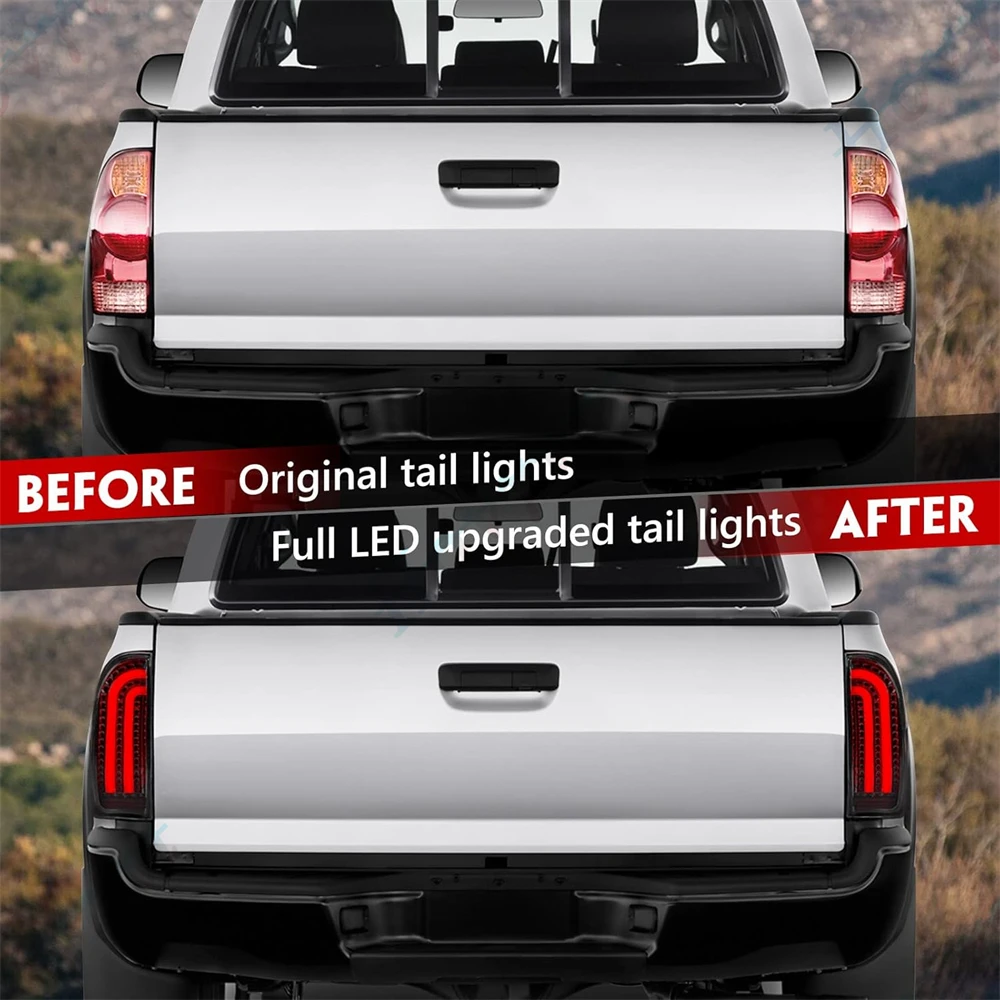 Pair LED Taillights For Toyota Tacoma 2005 2006 2007 2008 2009 2010-2015 Pickup Taillamp Rear Lamp Brake Fog Turn Signal Light