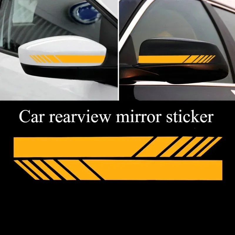 Fashion Racing Stripe Stickers Car Rearview Mirror Vinyl Waterproof Decals Decor Car Styling Rear View Mirror Sticker Strip