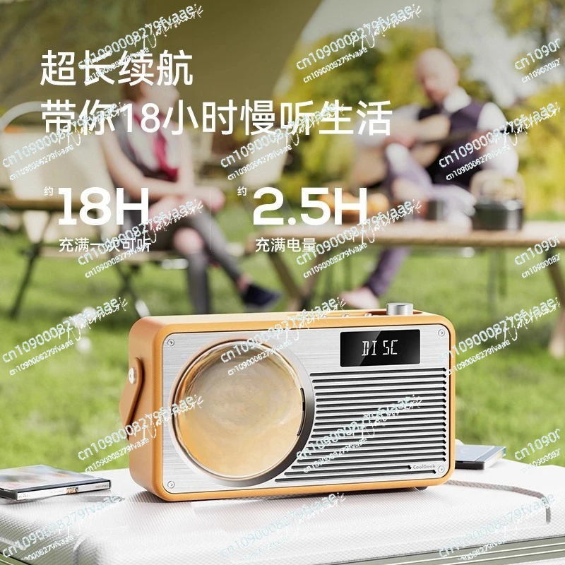 VS-02 مشغل أقراص مضغوطة ألبوم ريترو مشغل قرص منزلي خارجي راديو سمّاعات بلوتوث