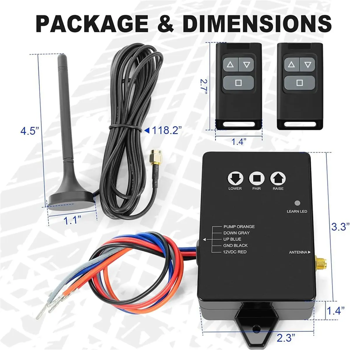A78I Wireless Dump Trailer Remote Control Kit,Upgraded Dump Trailer Remote Controller 3-Wire/4-Wire,for Hydraulic Pumps