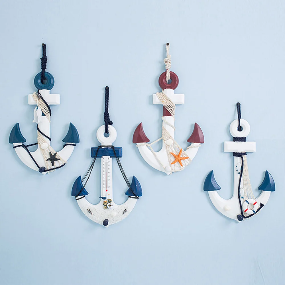 Wooden Anchors Wall Decor Anchor Door Hanging Ornament For Home Bar Coffee Shop Decor