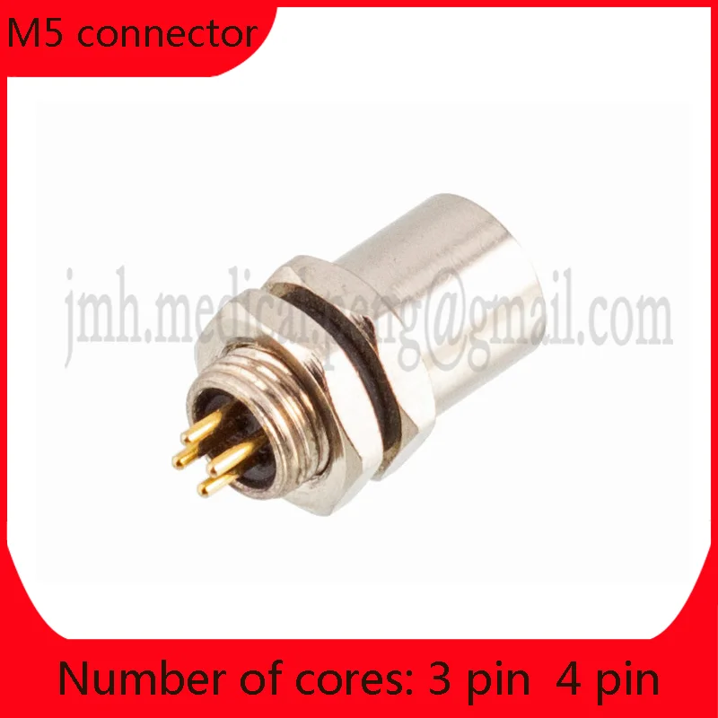 

M5 Connector 3Pin 4Pin PCB Board Flange Socket Board Front Board Back Pin Type Hole Type Solder Plate Mounting Waterproof Socket