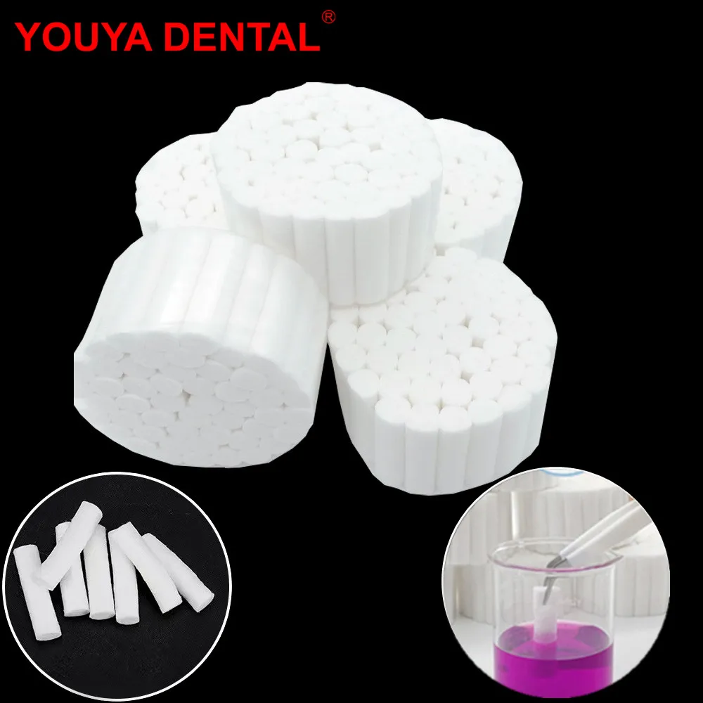 50pcs Dental Cotton Roll High Purity Medical Surgical Cotton Rolls  Disposable Dentist Materials Supplies Dentistry Consumables