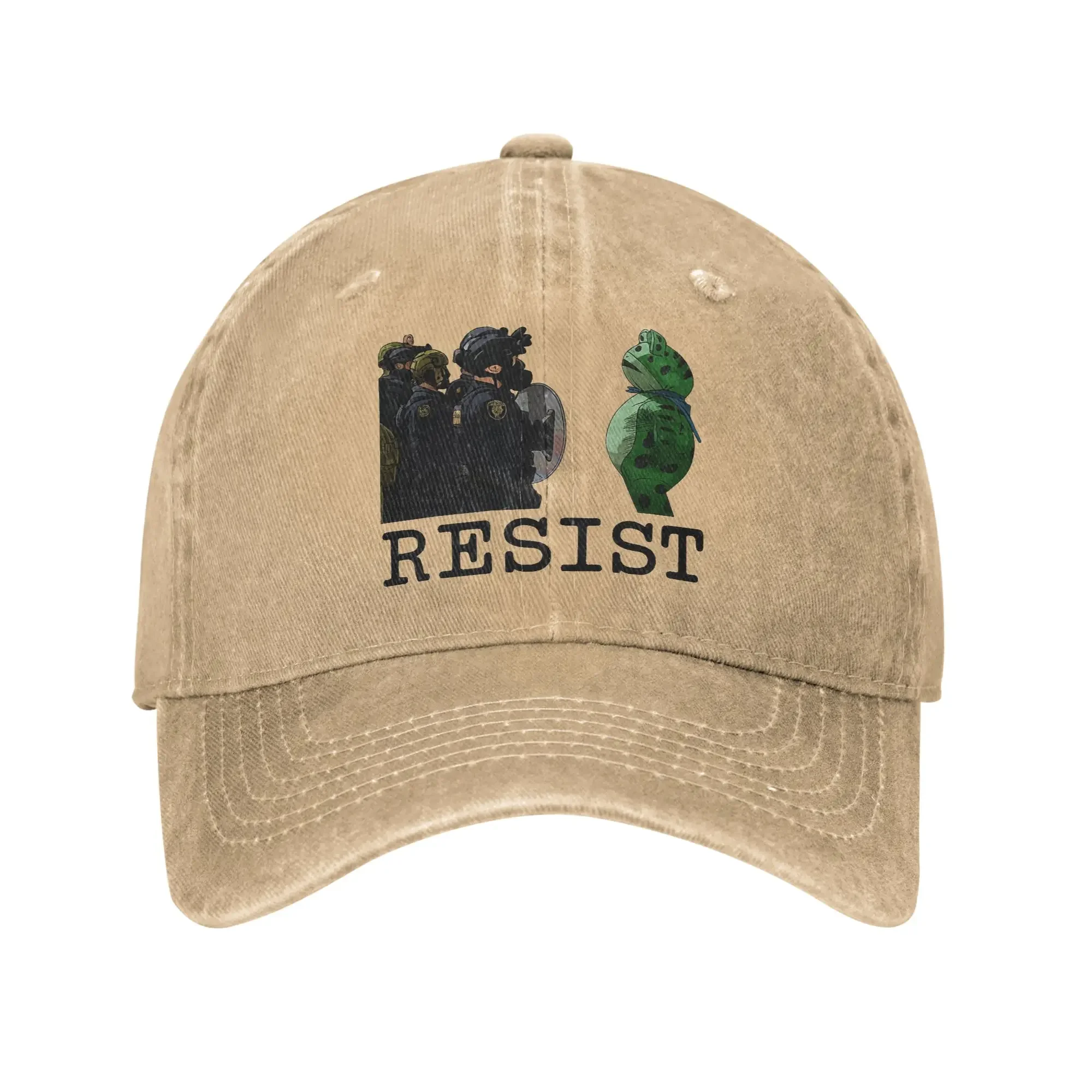 New Resist Portland Frog Protest Vintage Activist Resistance Baseball Caps Distressed Cotton Caps Hat Golf Gift Headwear