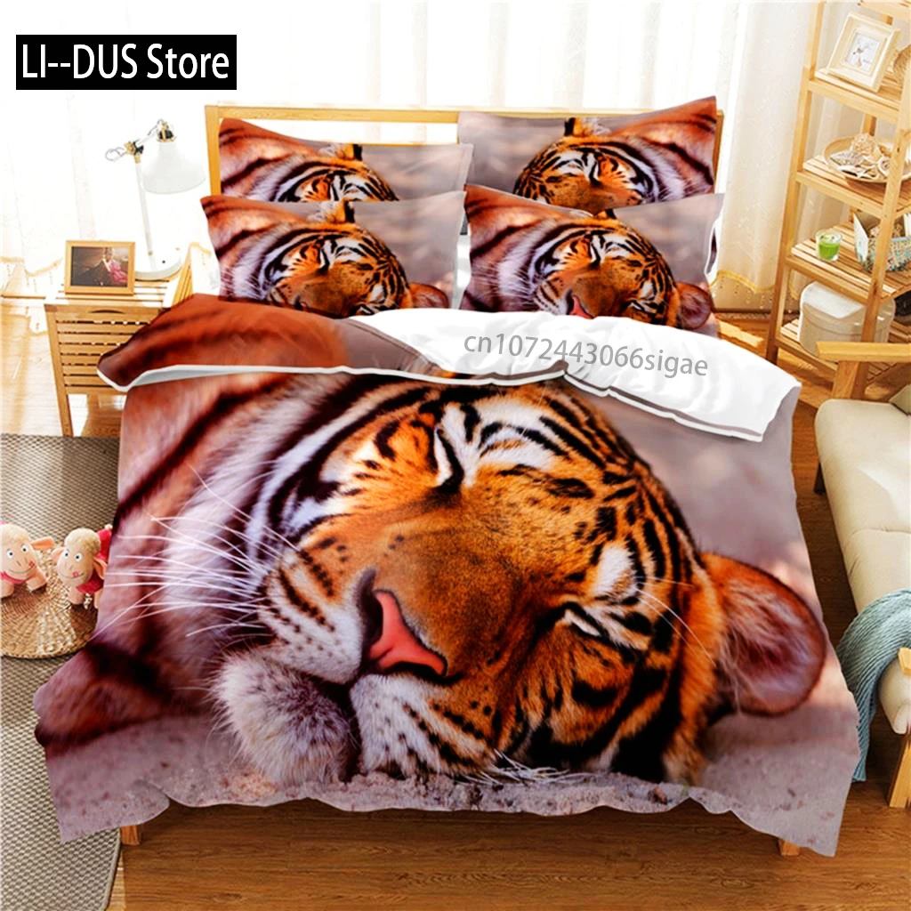 

Lie Tiger Bedding Set Duvet Cover Set 3d Bedding Digital Printing Queen Size Bedding Set Fashion Design
