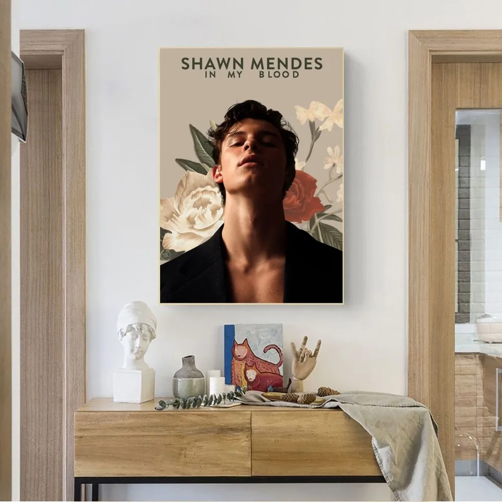 S-Shawn Mendes Popular Singer Poster No Framed Poster Kraft Club Bar Paper Vintage Poster Wall Painting Bedroom Study Stickers