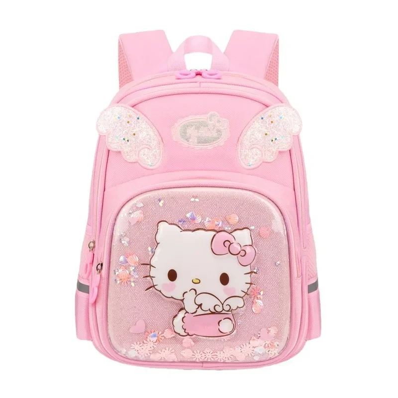 Sanurgente-Cartable étudiant Hello Kitty, sac à dos de dessin animé mignon, coussin léger initié, étanche, grande capacité, nouveau