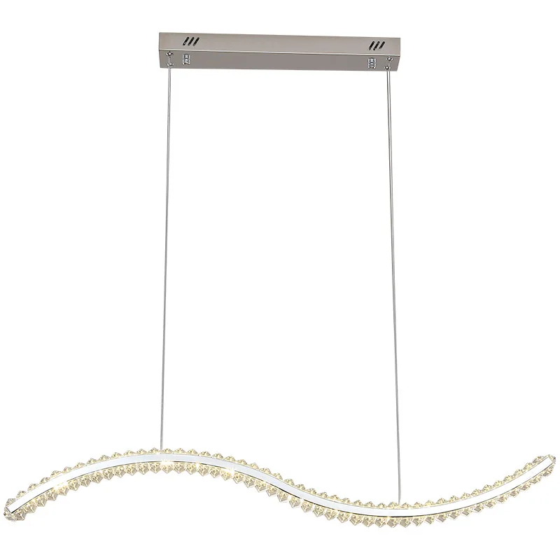

Restaurant 2021 new LED creative wave crystal light, modern simple Internet celebrity checkout page bar light