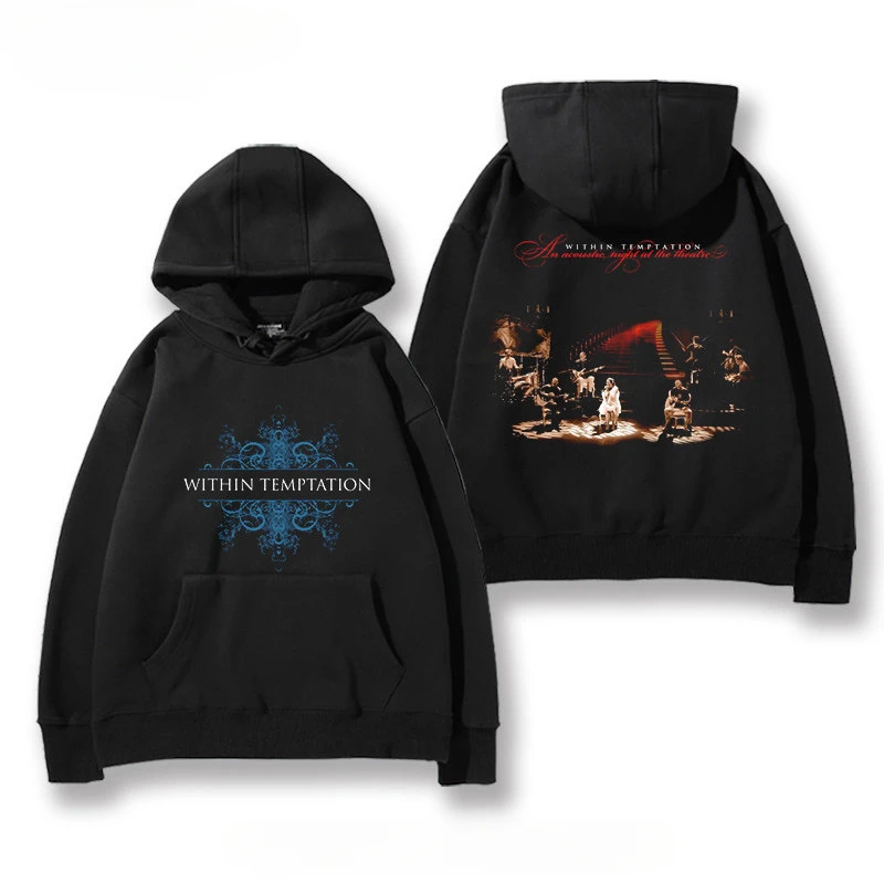 

Hot Within Temptation Gothic Metal Band Peripheral Printed Hooded Sweatshirt Men's Trendy Loose Coat