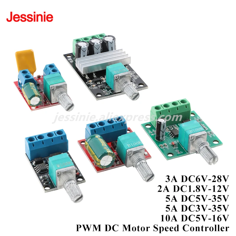 PWM DC Motor Speed ​​Controller Module DC6V-28V 1.8V-12V 5V-35V 3V-35V 5V-16V Adjustable Speed ​​Switch LED Dimming 3A 2A 5A 10A