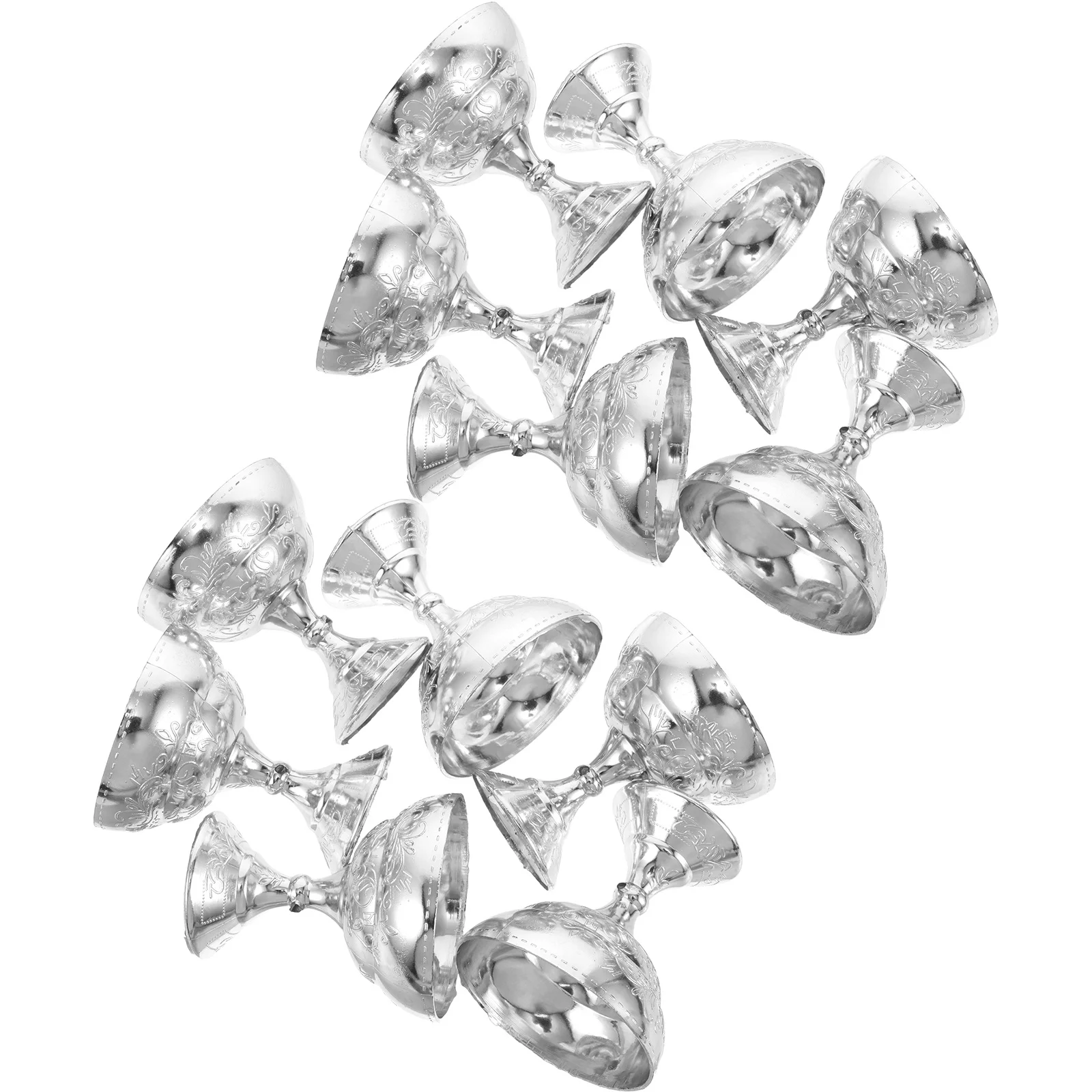 

12pcs Plastic Dessert Serving Cups Embossed Chalice Design Wedding Candy Containers Buffet Party Bowls Holiday Snack Dishes