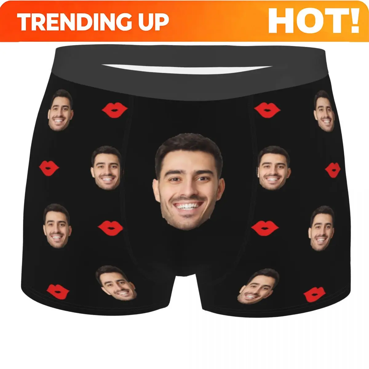 Sexy Boxer Custom Personalized Face Photo Shorts Panties Briefs Man Long Underwear Soft Underpants for Male