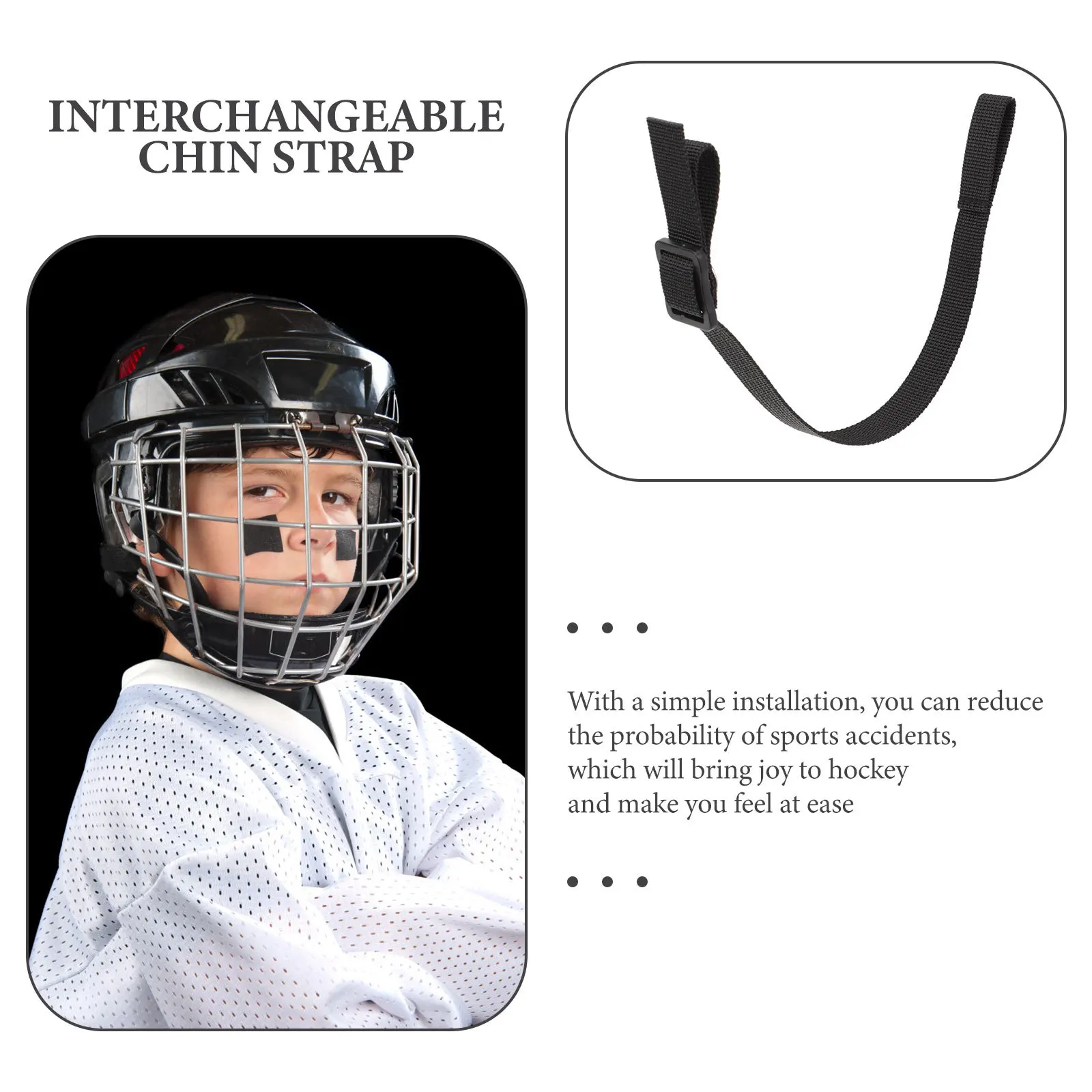 

1Set Polyester Hockey Chin Strap Long-Lasting Strong Support for Hockey Sports Chin Straps Supply