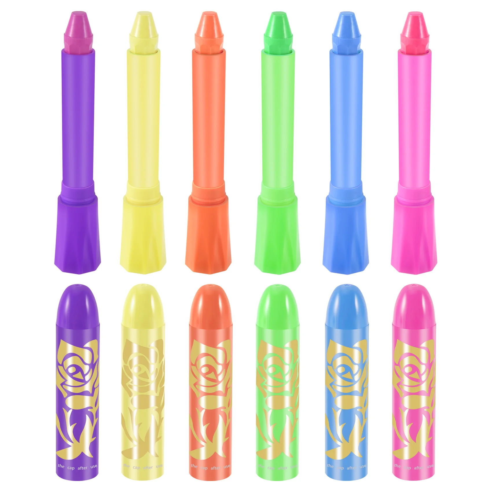 AB68 Glow In The Dark Face Body Paint Glow Sticks Markers Makeup Face Painting Kits, For Halloween And Parties