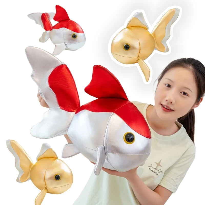 ذهبية محظوظ كوي الحيوانات ألعاب من القطيفة بولي Leather الجلود ذهبية الكرتون غربلة دمى هدايا عيد ميلاد الاطفال ديكور رمي وسادة ديكور المنزل