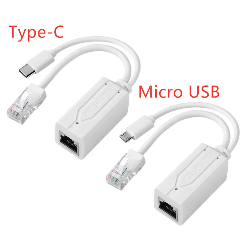 

Для камер видеонаблюдения 100 м, 48 В до 5 В, разветвитель POE, стандартный изолированный модуль питания Micro USB Type-C, разветвитель POE, белый стиль