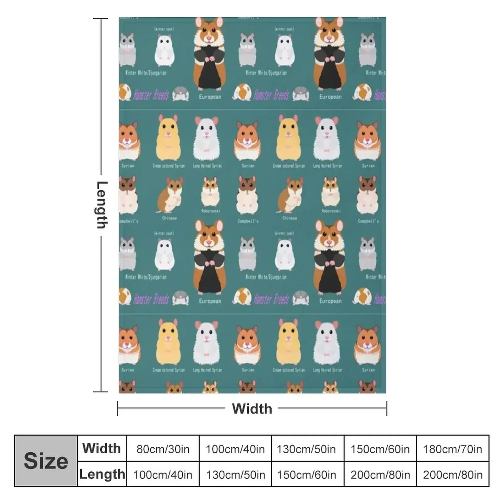 Hamster Breeds syrian hamster Throw Blanket Warm Shaggy sofa bed Blankets