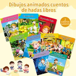 10 fairy tale books in Spanish, a set of Libros bedtime stories to read with colorful content for preschool learning