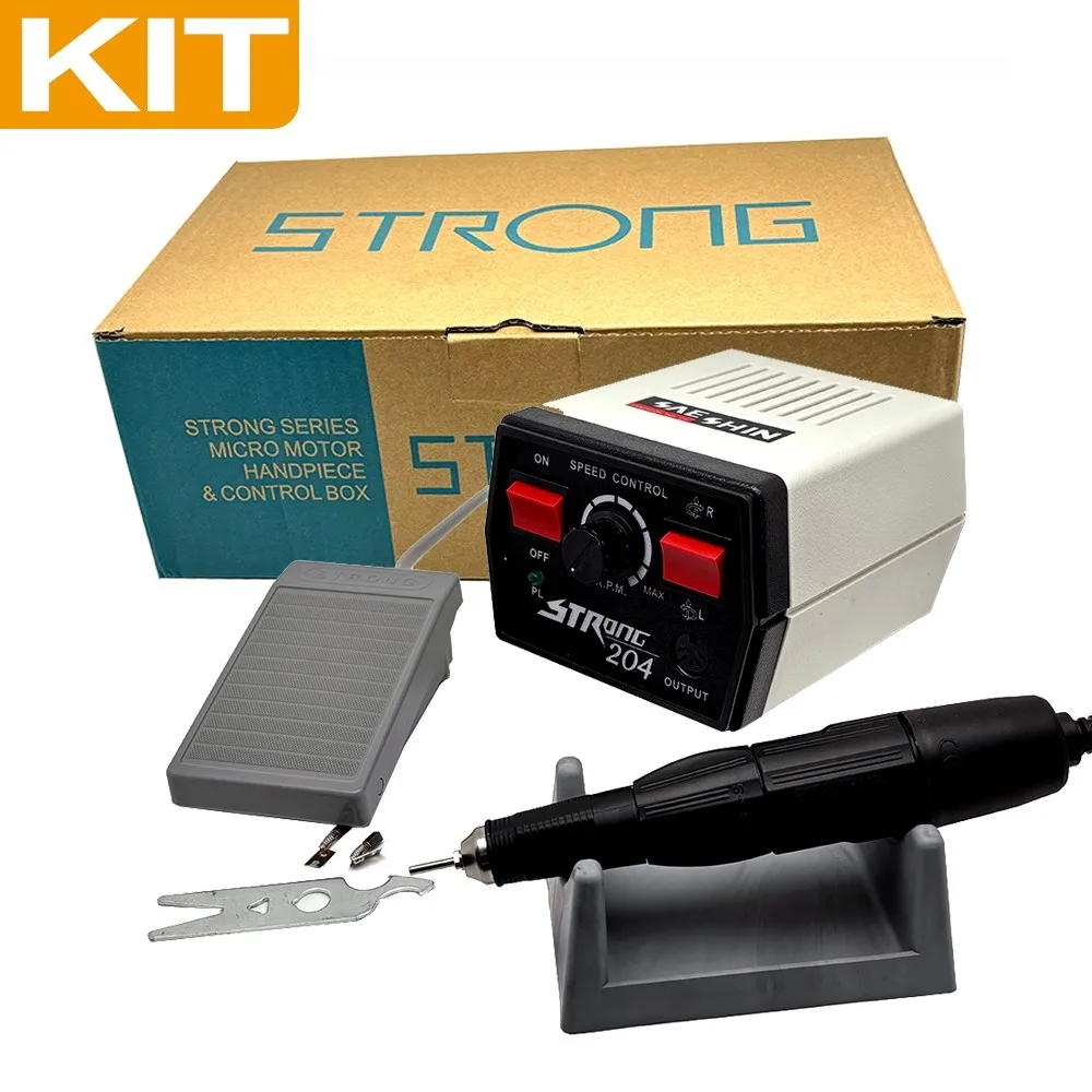 Стоматологическая электрическая дрель с микромотором, 35000 об/мин, сильная профессиональная шлифовальная машина 204 для стоматологического оборудования и лабораторного использования