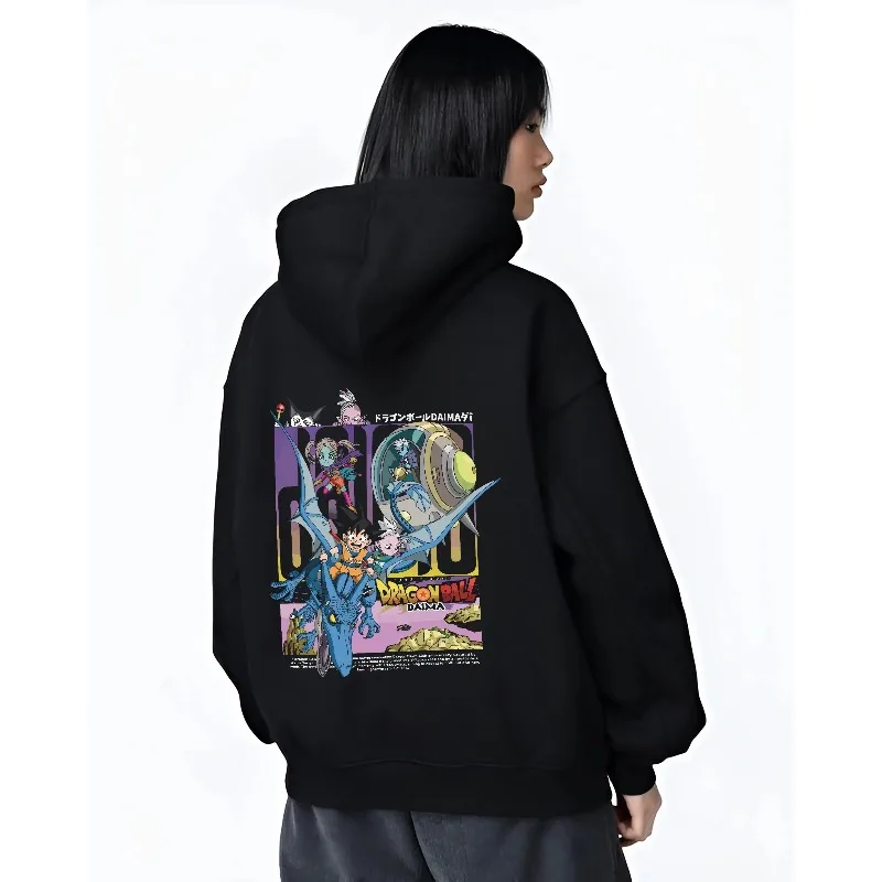 لعبة دراغون بول 40th الذكرى الرجال هوديس الخريف الشتاء انمي ياباني يطبع البلوز Y2K الشارع الشهير 100% الملابس القطنية #2