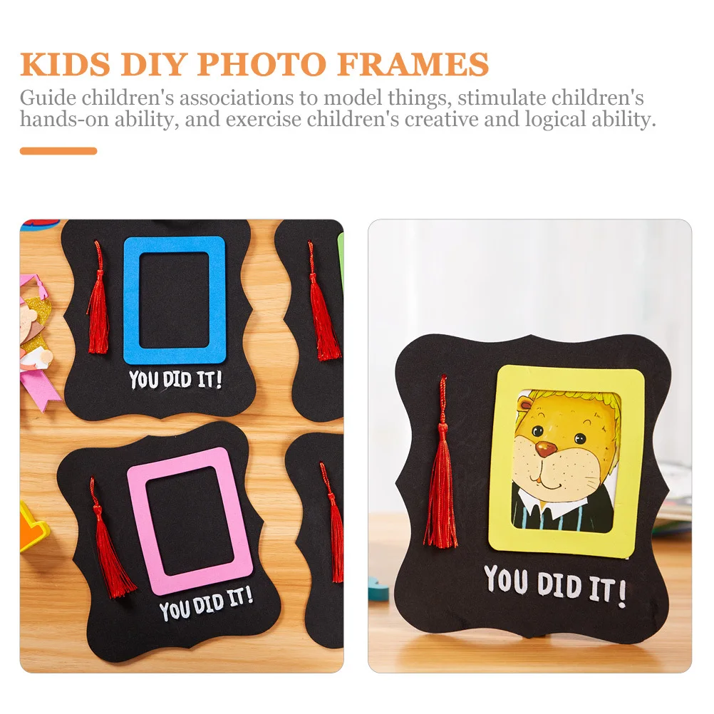 3 Sets Vlies-DIY-Fotorahmenmaterial für Kinder, Desktop-Display, Basteln, Kunstprojekt, Abschlussgeschenk, Basteln, Rahmen-Set, Schule