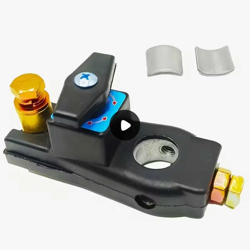 12-24V Car Battery Disconnect Isolator Switch, Brass Cut Off Terminal, Instant 750A Current, for Cars, Trucks, RVs, Boats - Blac