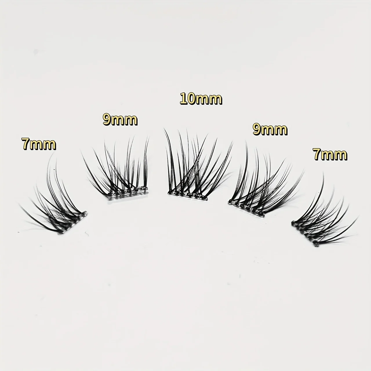 Mixiaohe 100 Cluster selbstklebende falsche Wimpern, kurze Birnenblüten-C-Locken, natürliche, flauschige DIY-Wimpern für Anfänger – Detail 4