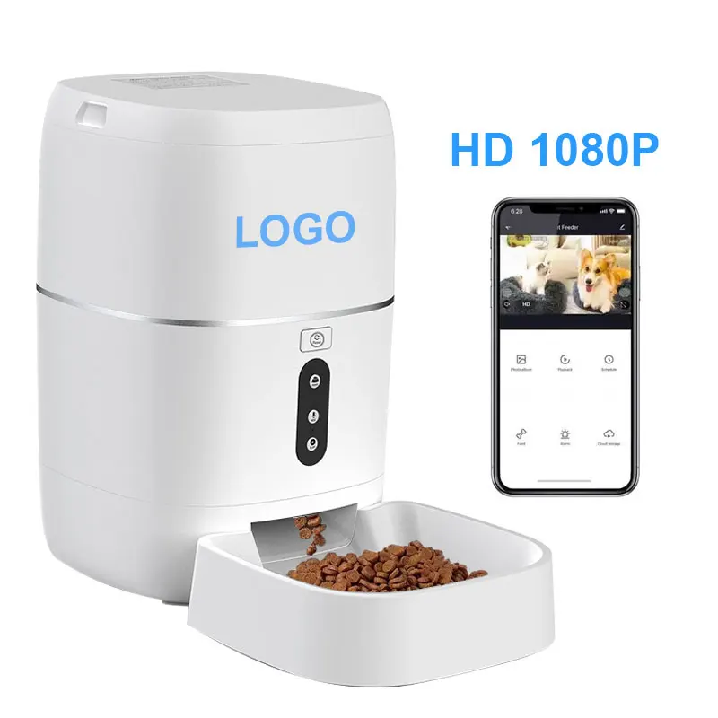 2023 New Best Selling Wholesale 6L Pet Suppliers Microchip Mascotas Remote Dog Food Wifi ca mera Video Smart Automatic Pet Feede