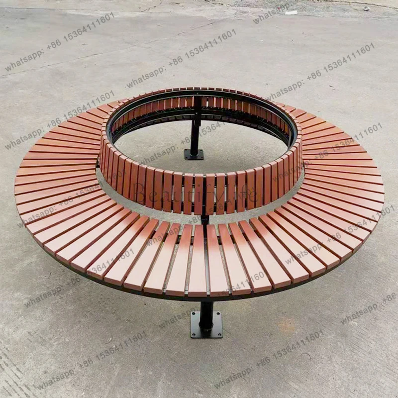 Round Outdoor Chair Metal Outdoor Bench Galvanized Wooden Patio Benches For School
