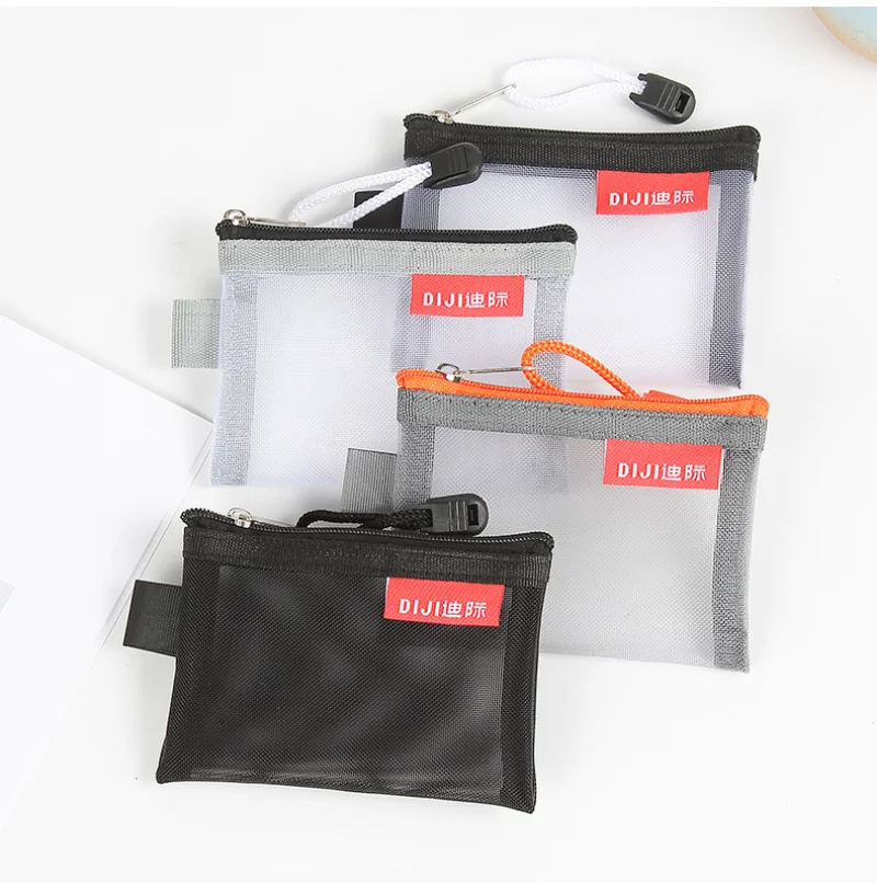 Mini Clear Nylon Mesh Zipper Geldbörse Nette Mappe Tragbare Kreditkarte ID Tasche Lippenstift Beutel Daten Linie Schlüssel Kopfhörer veranstalter