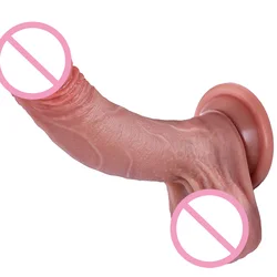 7inch Realistic Dildo Feels Like Skin Penis Adult Sex Toy for Women Soft Silicone Anal Dildo with Suction Cup Lifelike Fake Dick