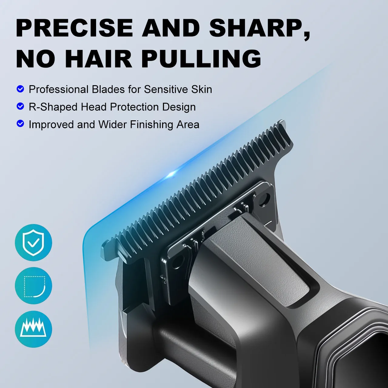Hatteker Portable Beard Clipper for Men USB Rechargeable Powerful Electric Razor Display Digital Shaving Machine